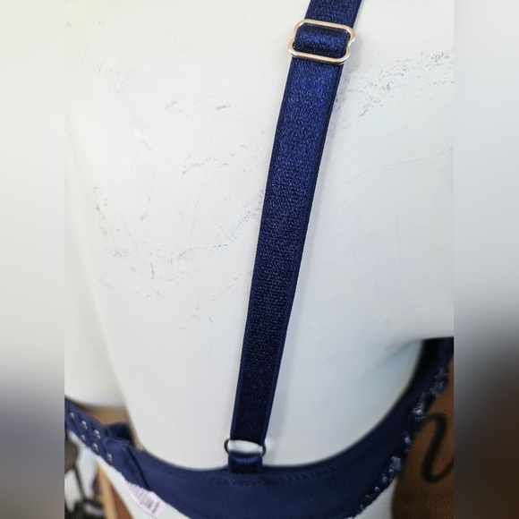 Dream Angels Silver Navy Blue Push-Up Underwire Bra - Picture 4 of 12